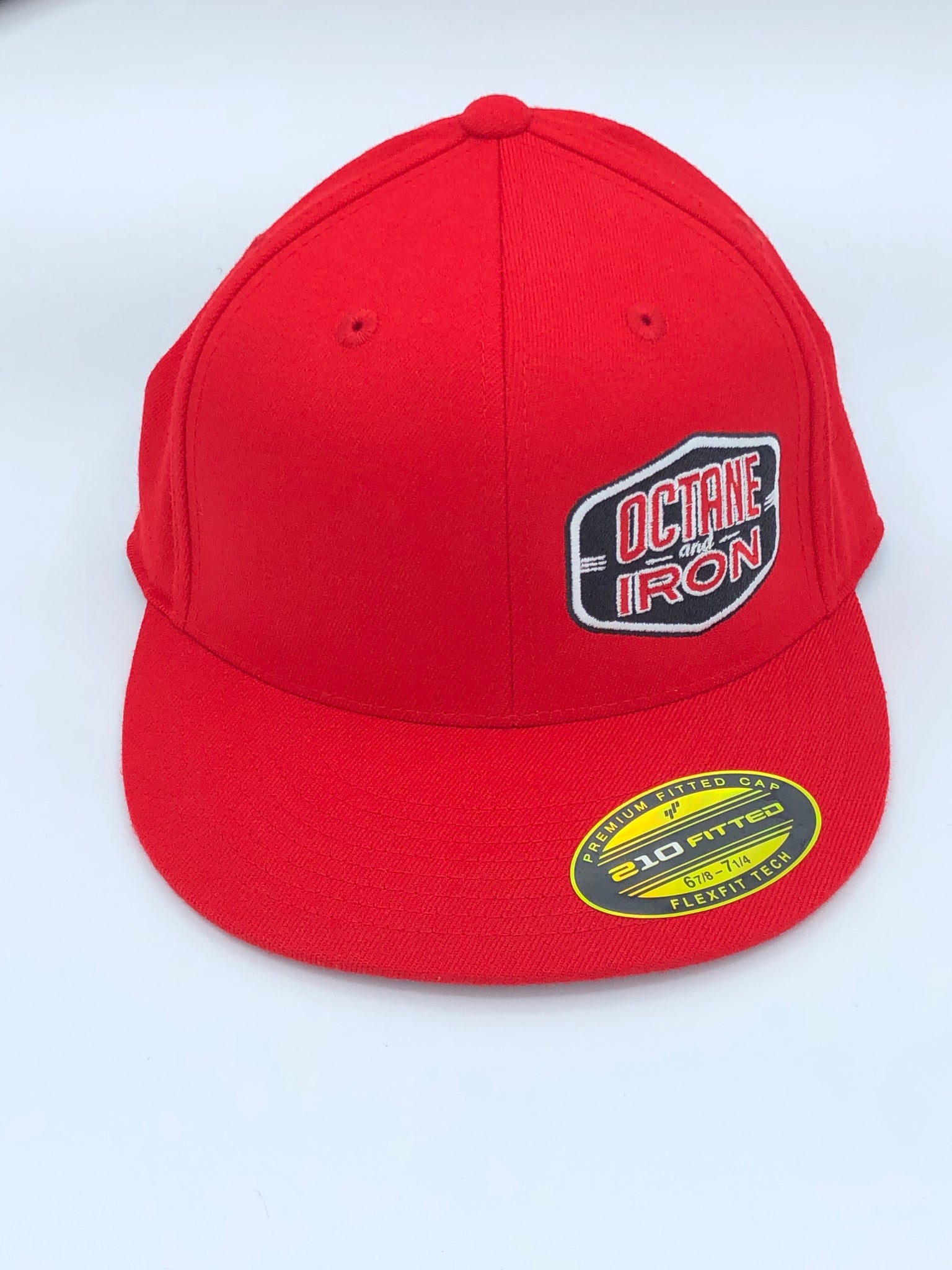 Red 210 Fitted Flat Bill